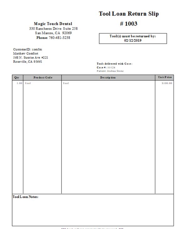 V12 - Print Return Slip - Print