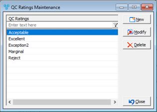 V12 - Laboratory Lists - QC Ratings