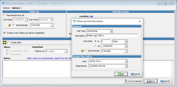 V12 - Follow-up Calls - Form when Completing call