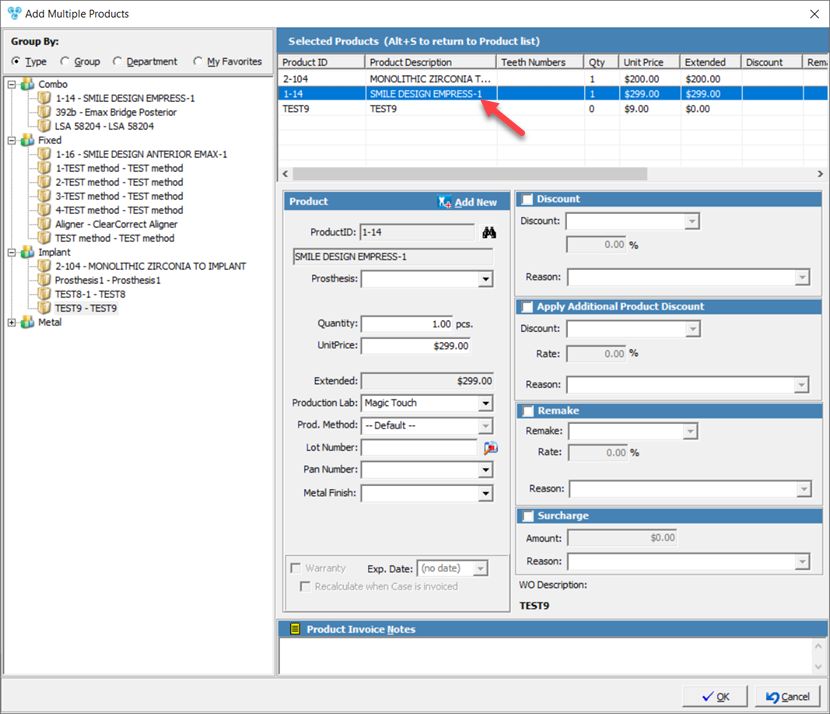 V12 - multiple products - products added