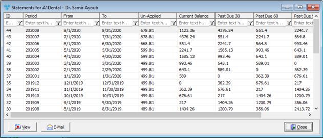 V12 - Customer Accounting - View Statements