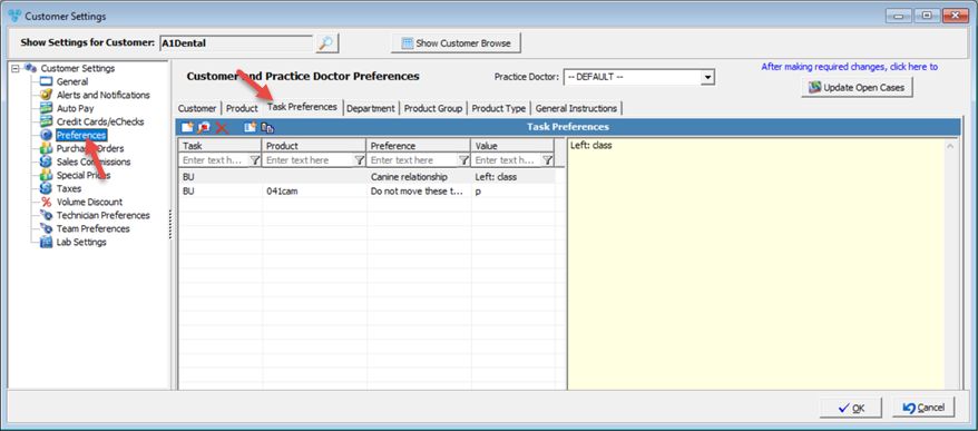 V12 - Customer Settings - Preferences - Task Pereferences