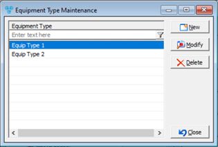 V12 - Laboratory Lists - Equipment Type