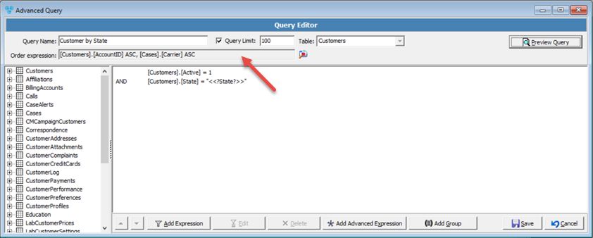 V12 - Advanced Query Editor - form - before expression