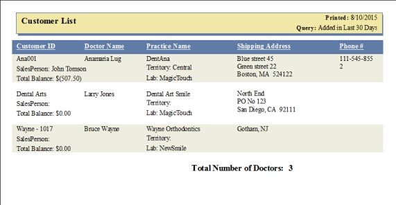 V12 - Customer Reports - Customer List for Curent Query - report