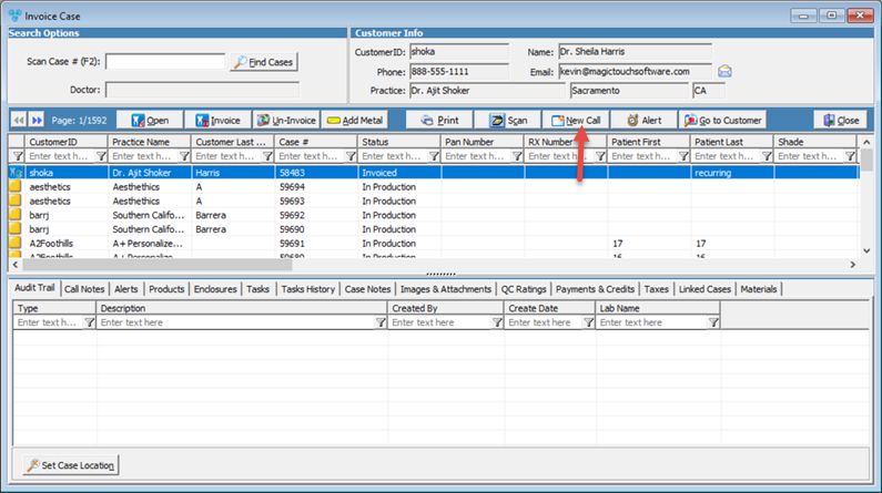 V12 - Add Call navigation - Invoice Case