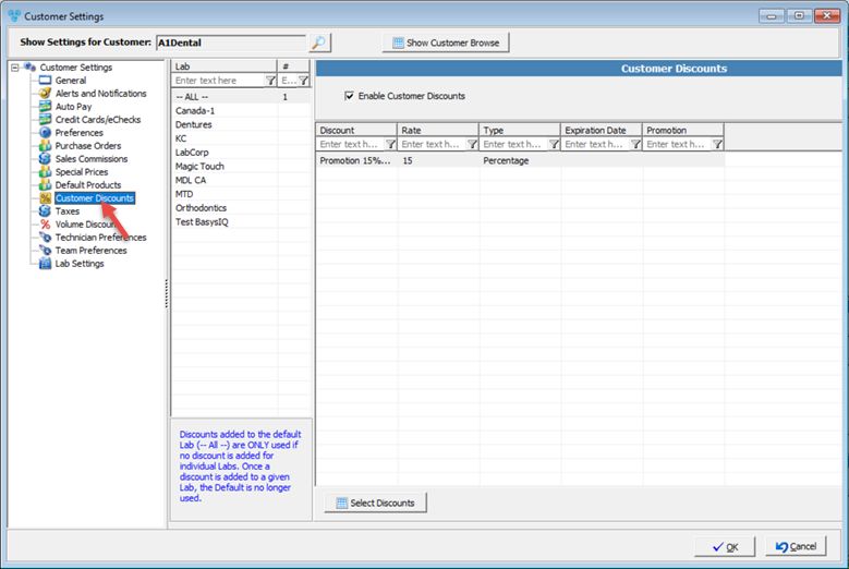 V14 - Customer Settings - Customer Discounts