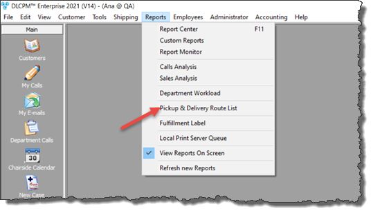 V12 - Pickup and Delivery Rout List - navigation