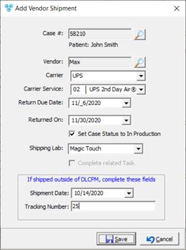 V12 - Vendor Shipment Manager - Add Vendor shipment