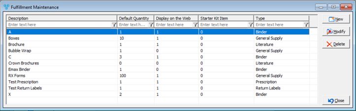 V12 - Shipping - Fulfillment Items