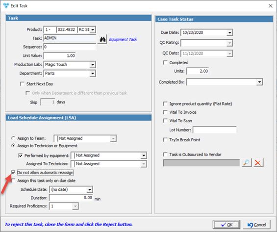 V12 - edit task on case