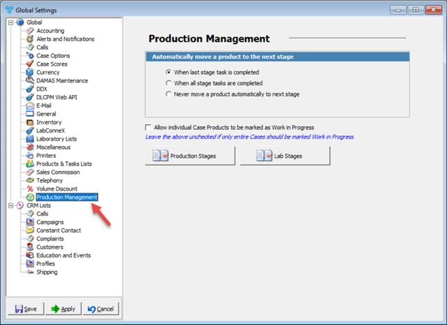 V14 - Production Management - navigation