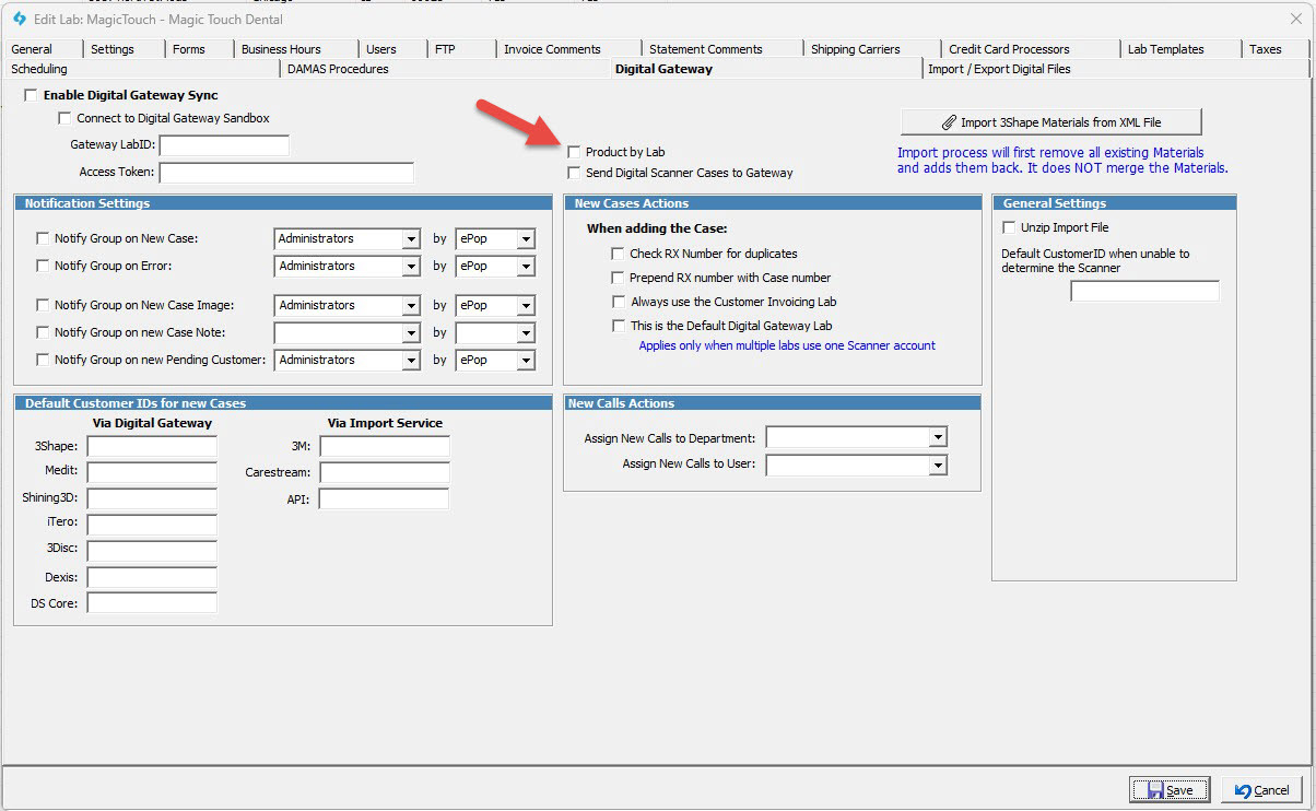 V15 - Laboratory Lists - Laboratories - Product by Lab feature