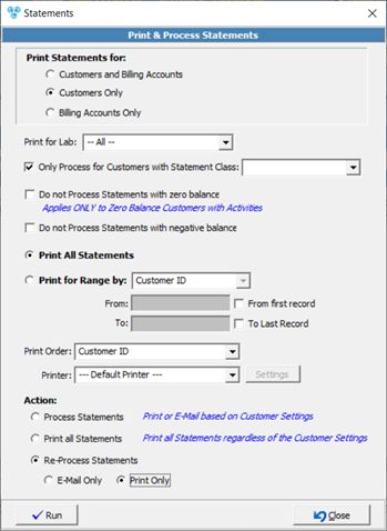 V12 - Create and Process Statements - print and process statements