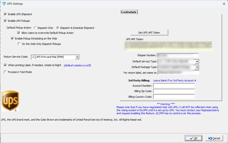 V14 - Laboratory Lists - Laboratories - Add new lab - Shipping Carrier - ups settings