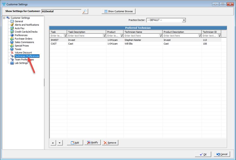 V12 - Customer Settings - Technician Preferences