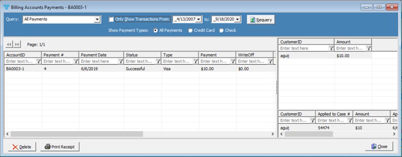 V12 - view billing account payments