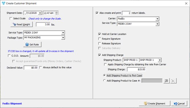 V12 - Shipping manager - Create NOT Local shipment