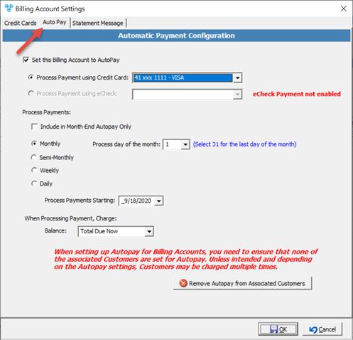 V12 - Auto Pay on billing Accounts