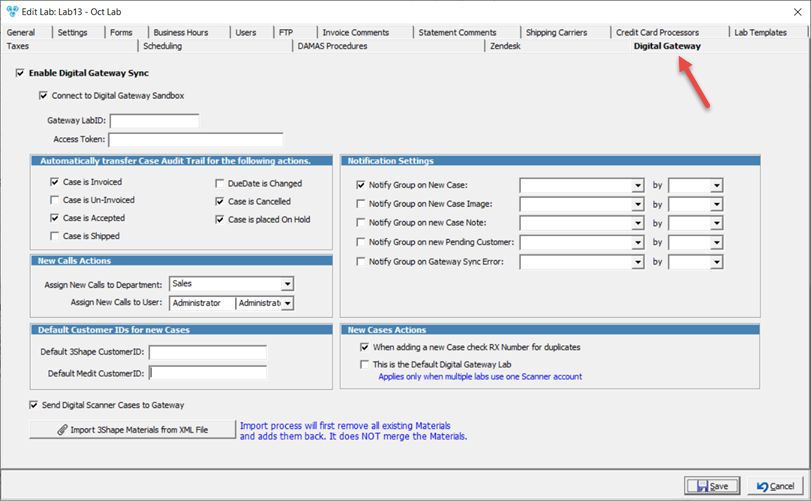 V12 - Laboratory Lists - Laboratories - Add new lab - Digital Gateway