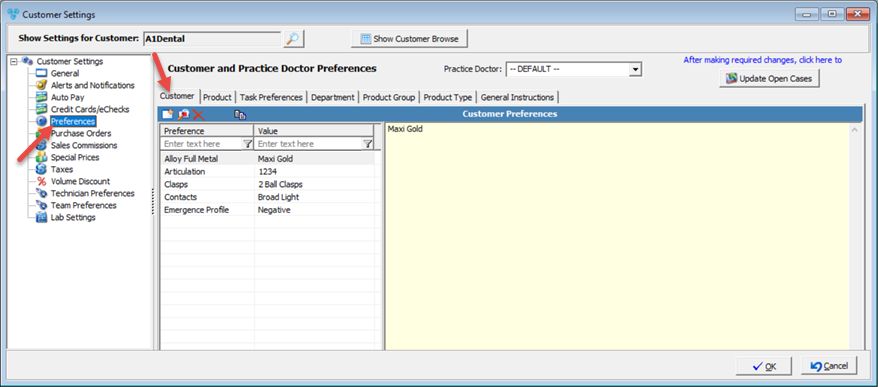 V12 - Customer Settings - Preferences - Customer