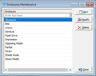 V12 - Laboratory Lists - Enclosures