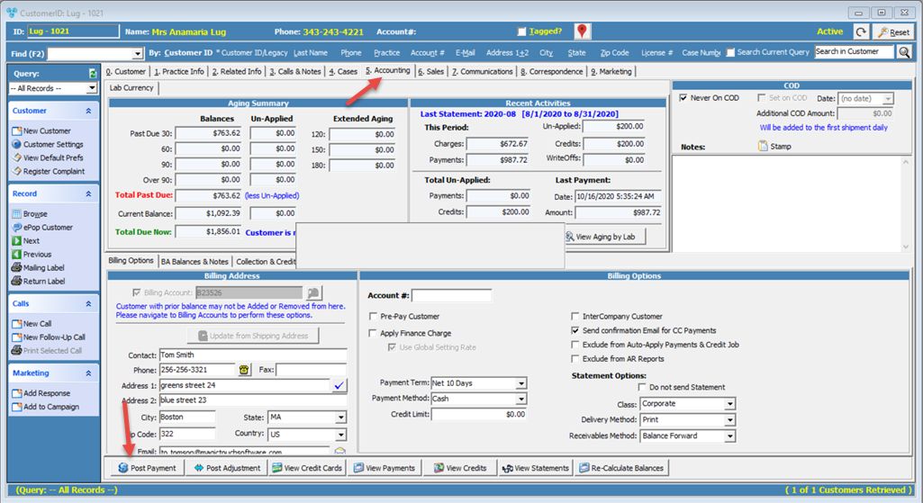 V12 - Accounting - Post Payments - navigation 1