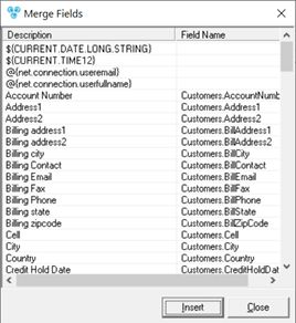 V12 - Word Pro Documents - insert merge field form