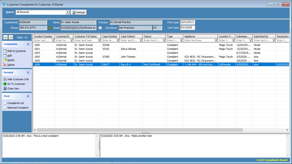 V12 - Complaint Manager - form