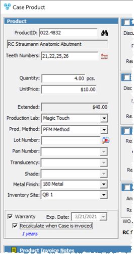 V12 - single product - fields