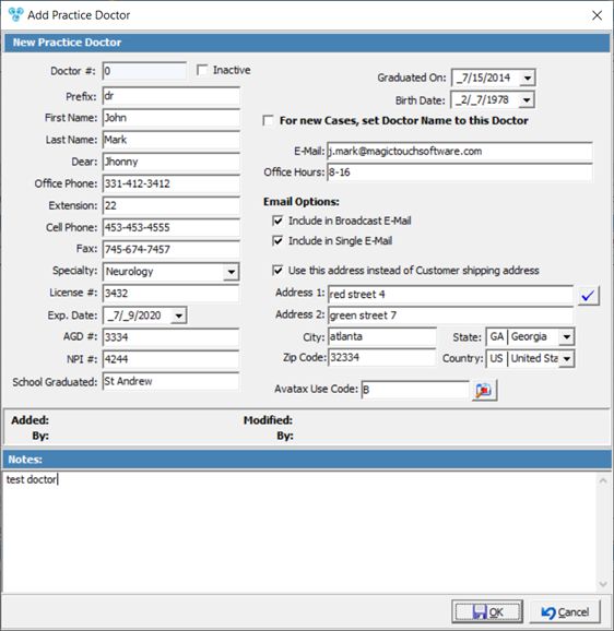 V12 - Add Practice Doctor