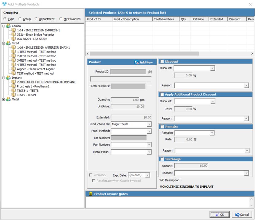 V12 - multiple products - form