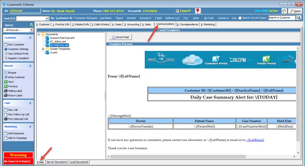 V12 - Sending Single Email from template - form