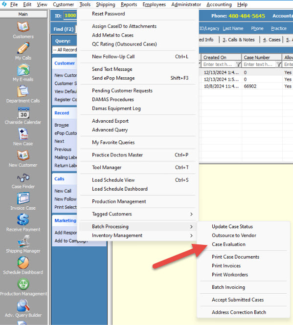 V15 - Batch Processing - Case Evaluation - naviagation