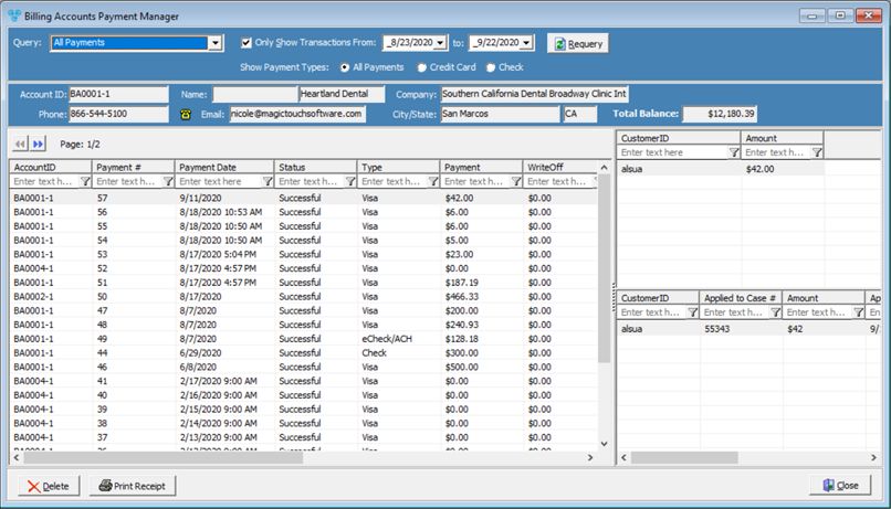 V12 - Billing Accounts Payment Manager - form