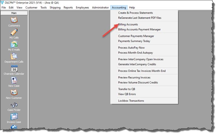 V12 - Billing accounts - navigation 2