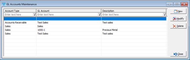 V12 - Laboratory Lists - GL Accounts