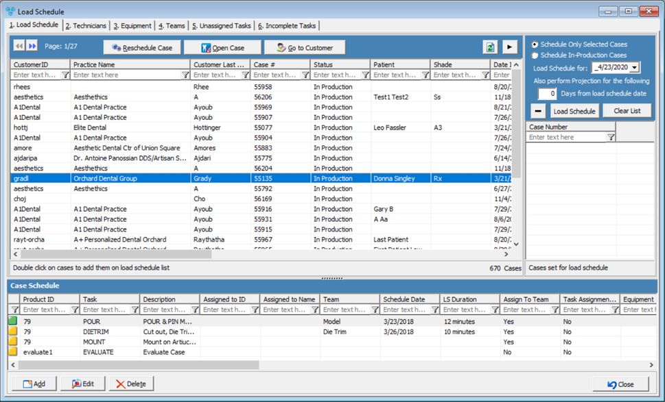 V12 - Load Schedule View - form